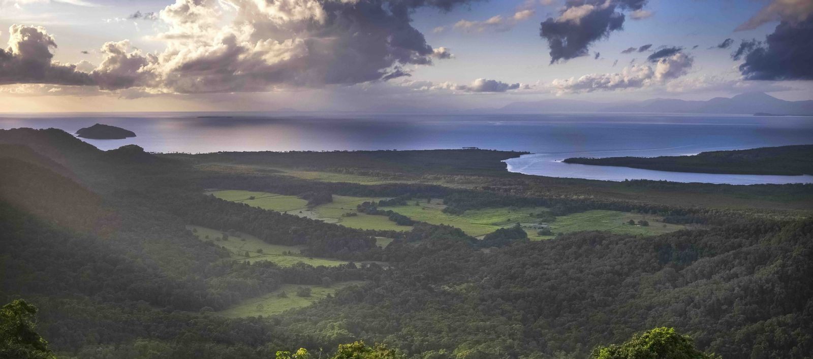 The Daintree lowlands under storm light, looking towards the coast